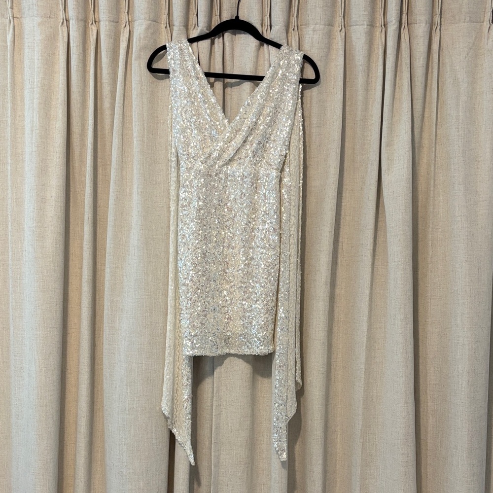 White Sequin Mini Dress